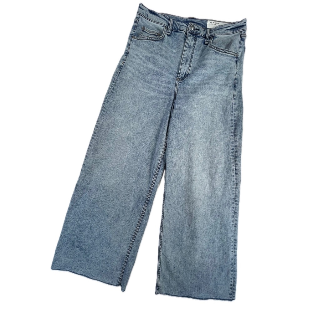 Rag & Bone Sofie High-Rise Ultra Wide Ankle Jeans 31 Lou Light Wash Denim